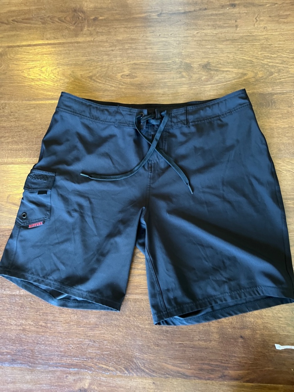Maui Rippers Black Board Shorts Women’s Size 12 Surf Swim Trunks Drawstring